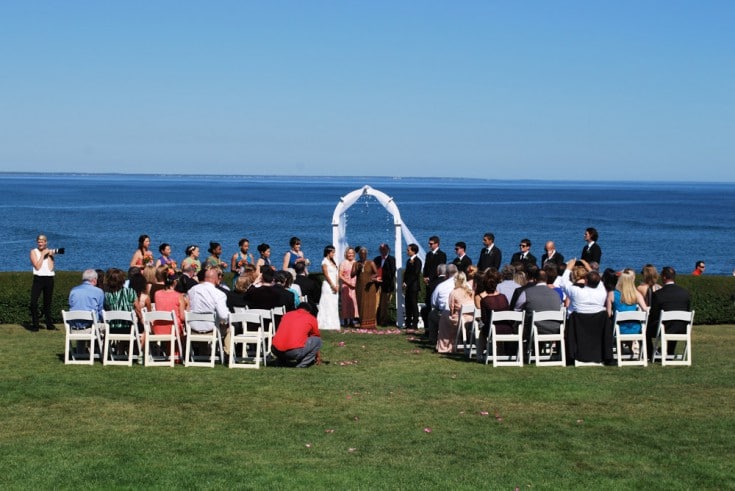 Photo of a wedding in Ogunquit Maine.